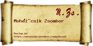 Mohácsik Zsombor névjegykártya